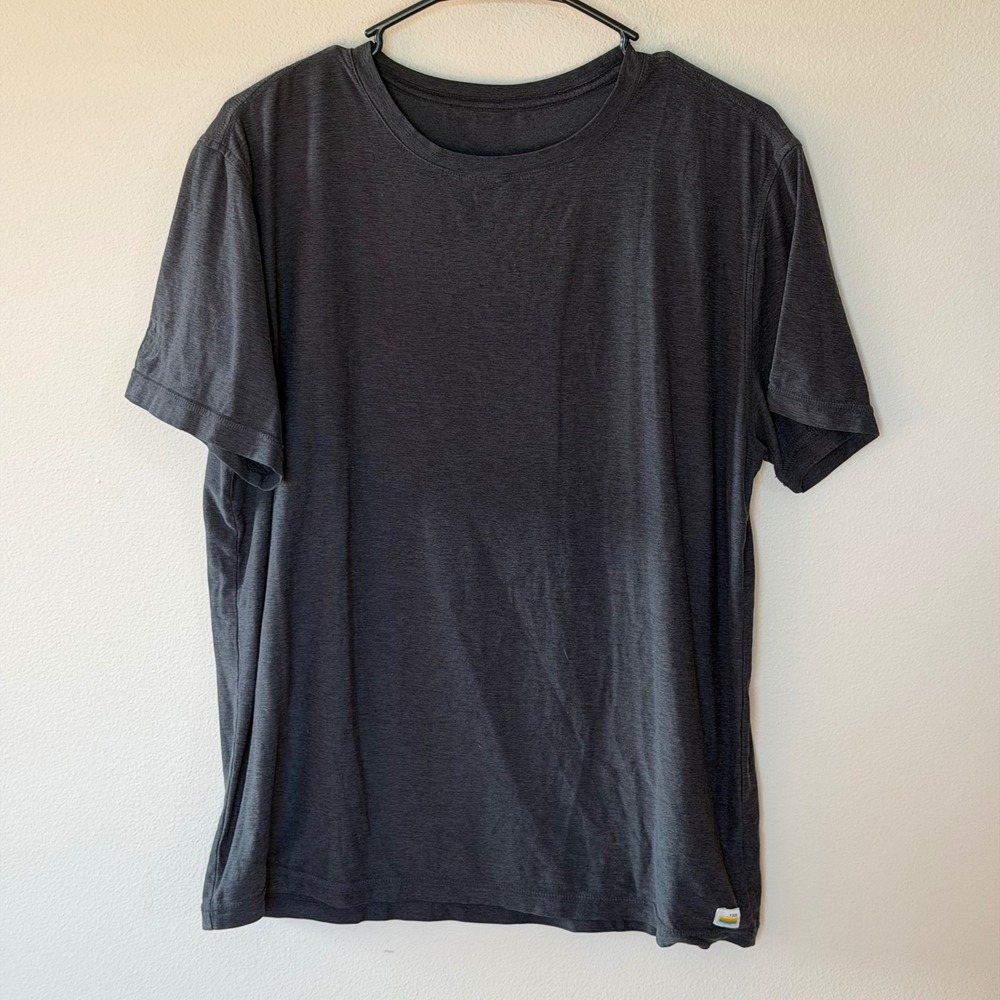 Vuori Short Sleeve Shirt Men's Large Black Dark Gray